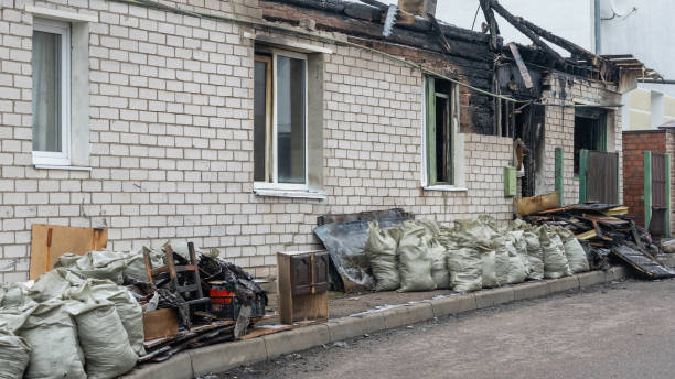 Professional Fire Damage Removal technician working in Cambridge, OH